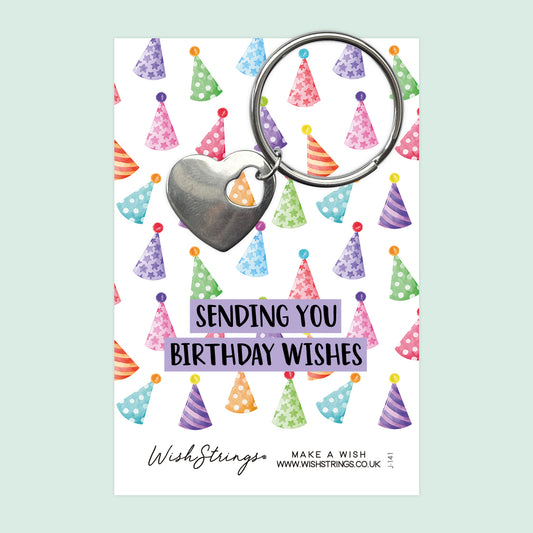 BIRTHDAY WISHES - HEART KEYRING - J141