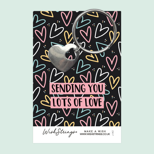 LOTS OF LOVE - Heart Keyring - J142