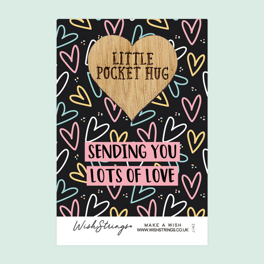 LOTS OF LOVE - Oak Pocket Hug Token | J142