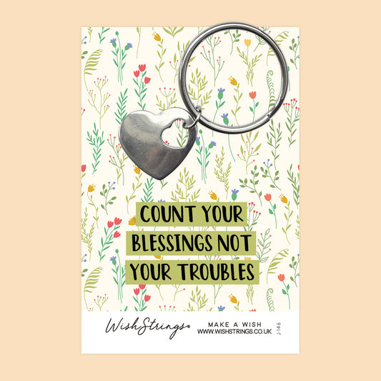 COUNT YOUR BLESSINGS - HEART KEYRING - J146