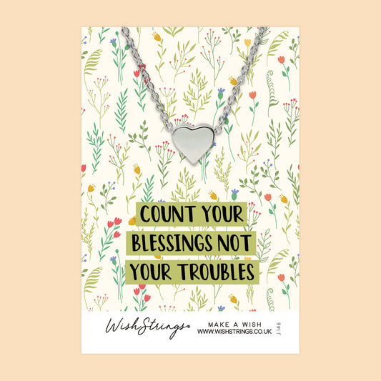 COUNT YOUR BLESSINGS - HEART NECKLACE - J146