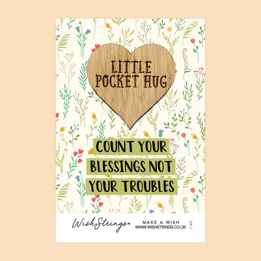 COUNT YOUR BLESSINGS - Oak Pocket Hug Token | J146