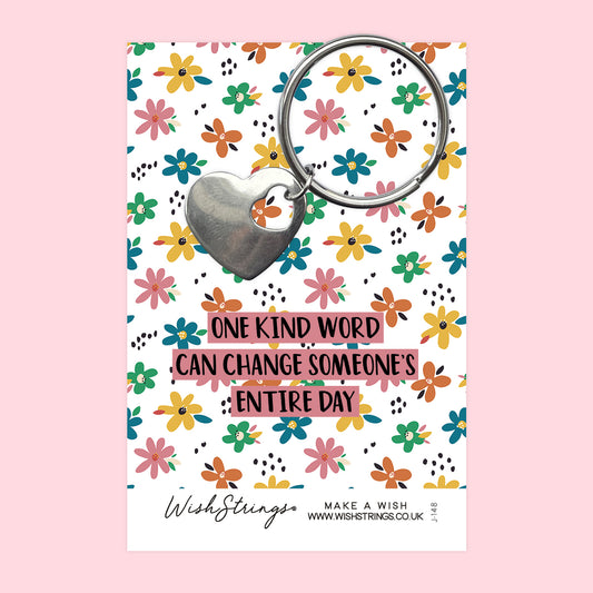 ONE KIND WORD - Heart Keyring - J148