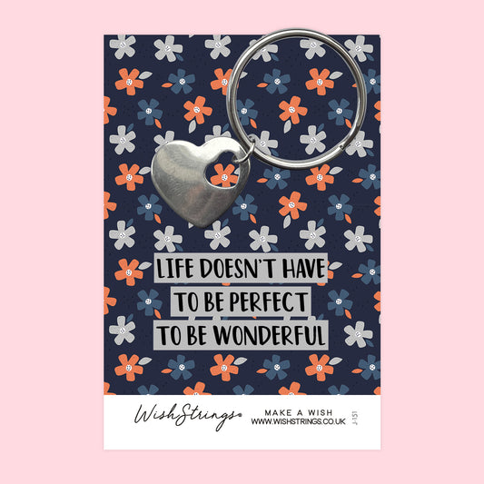 LIFE PERFECT - Heart Keyring - J151