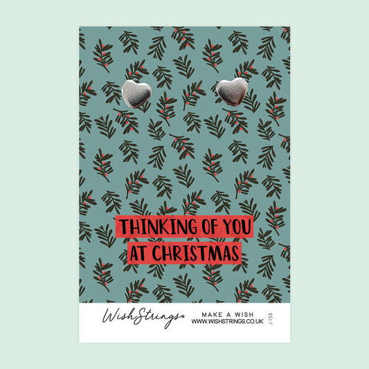 THINKING OF YOU AT CHRISTMAS - Heart Stud Earrings | J153