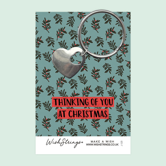 THINKING OF YOU AT CHRISTMAS - Heart Keyring - J153