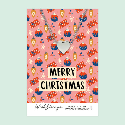 MERRY CHRISTMAS - Heart Necklace - J155