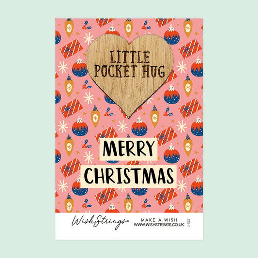 MERRY CHRISTMAS - Oak Pocket Hug Token (J155)