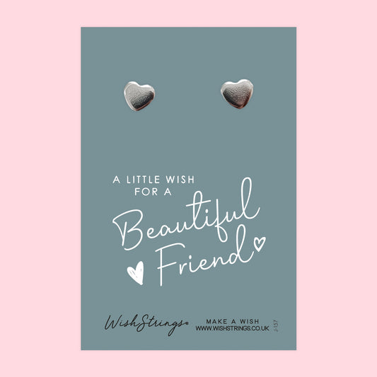 BEAUTIFUL FRIEND - Heart Stud Earrings | J157