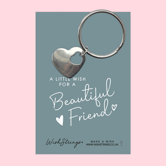 BEAUTIFUL FRIEND - HEART KEYRING - J157