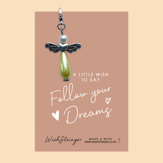 FOLLOW YOUR DREAMS - Wish Angels, Clip on Keepsake | J158