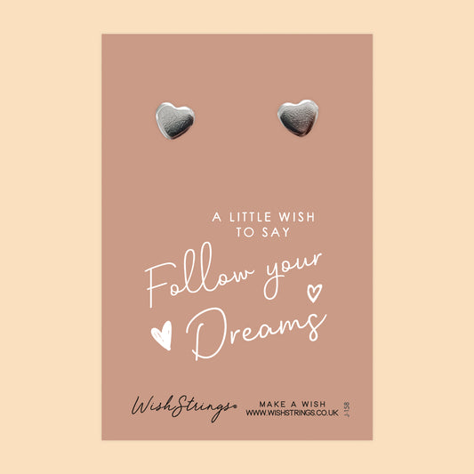 FOLLOW YOUR DREAMS - Heart Stud Earrings | J158