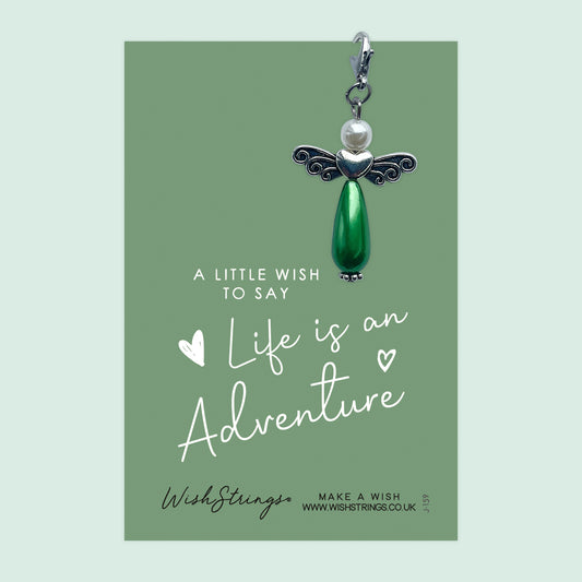 LIFE IS AN ADVENTURE - Wish Angels, Clip on Keepsake | J159