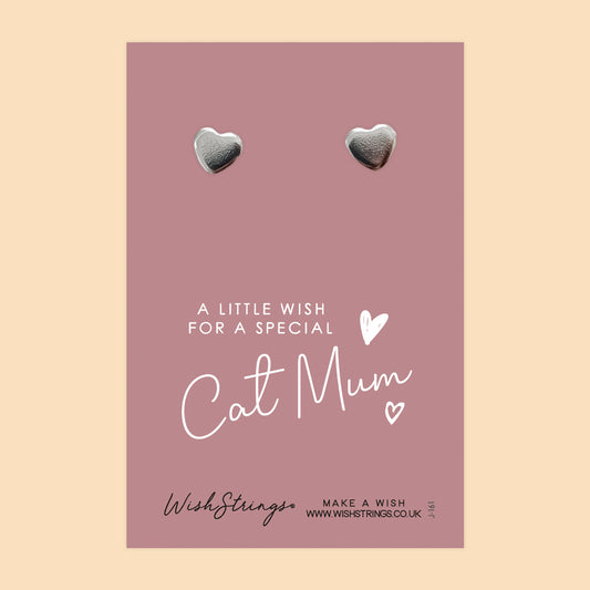 CAT MUM- Heart Stud Earrings | J161