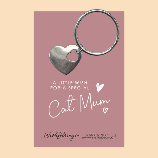 CAT MUM - HEART KEYRING - J161