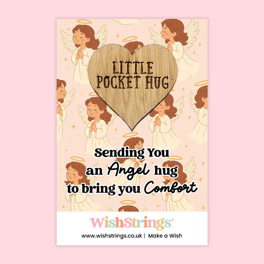 Angel Hug to Bring You Comfort - Oak Pocket Hug Token | J162