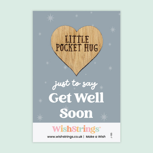 Get Well Soon - Oak Pocket Hug Token | J165