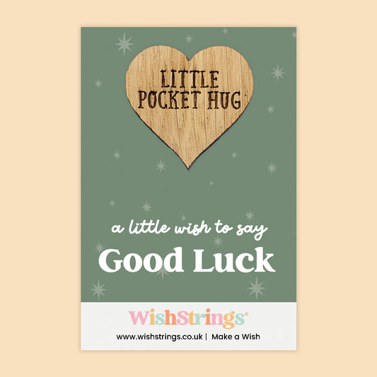 Good Luck - Oak Pocket Hug Token | J166