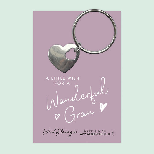 WONDERFUL GRAN - Heart Keyring - J167