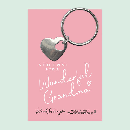 WONDERFUL GRANDMA - Heart Keyring - J168