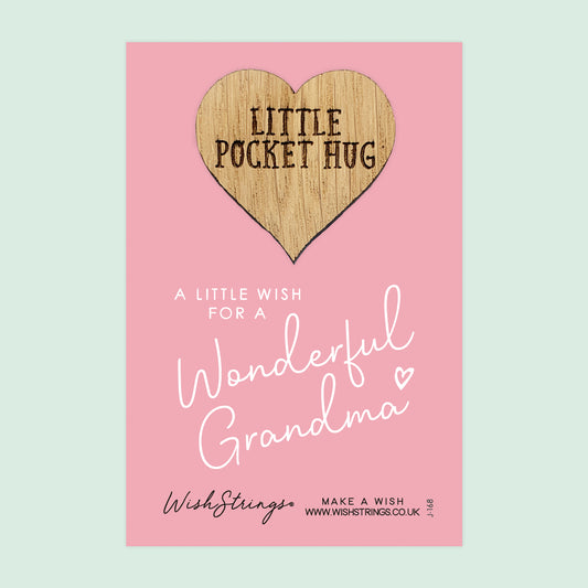 WONDERFUL GRANDMA - Oak Pocket Hug Token | J168