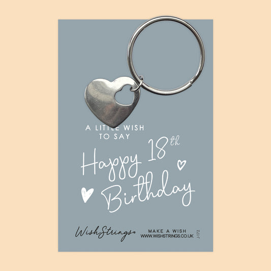 18th BIRTHDAY - HEART KEYRING - J172