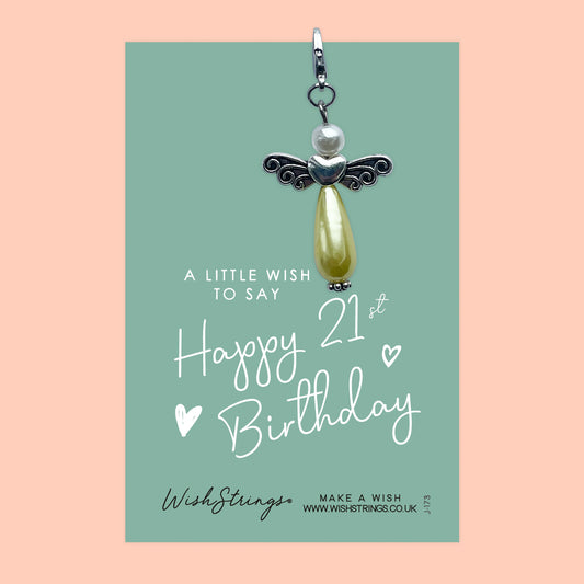 21st BIRTHDAY - Wish Angels, Clip on Keepsake | J173