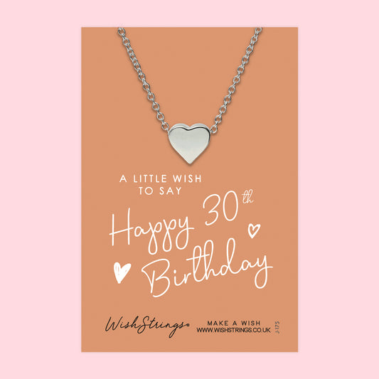 30th BIRTHDAY - HEART NECKLACE - J175