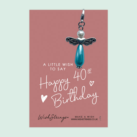 40th BIRTHDAY - Wish Angels, Clip on Keepsake | J176