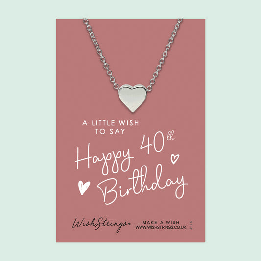 40th BIRTHDAY - HEART NECKLACE - J176