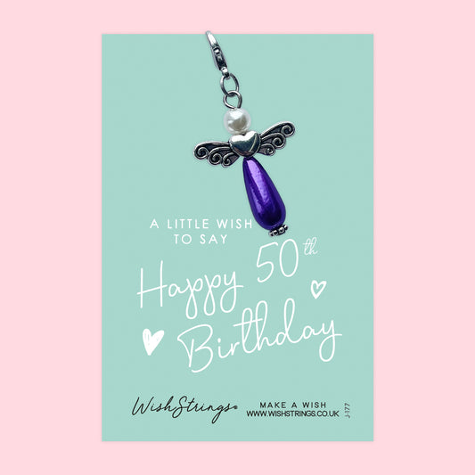 50th BIRTHDAY - Wish Angels, Clip on Keepsake | J177