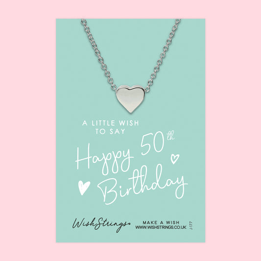 50th BIRTHDAY - HEART NECKLACE - J177