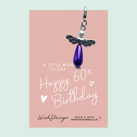 60th BIRTHDAY - Wish Angels, Clip on Keepsake | J178