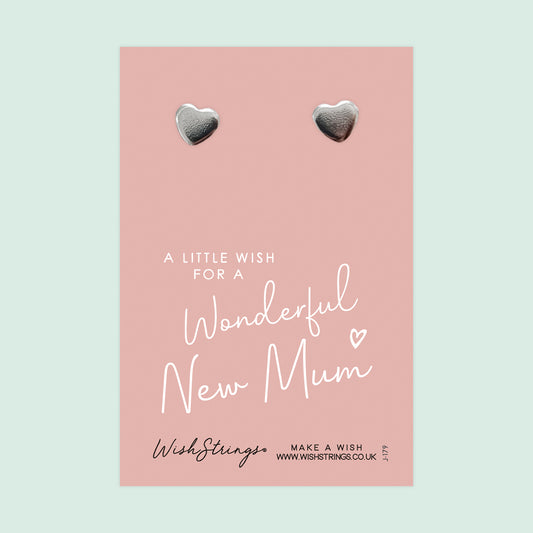NEW MUM - Heart Stud Earrings | J179
