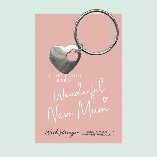 NEW MUM - Heart Keyring - J179