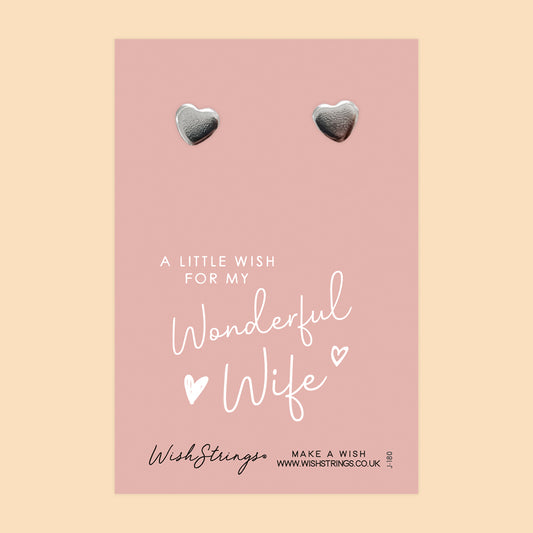 WONDERFUL WIFE - Heart Stud Earrings | J180