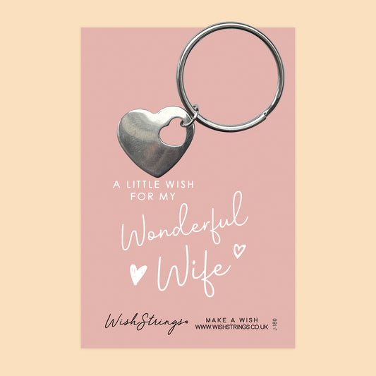 WONDERFUL WIFE - Heart Keyring - J180