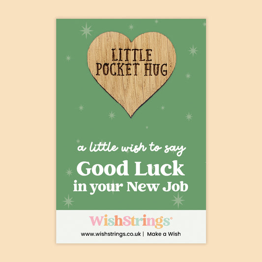 Good Luck in Your New Job - Oak Pocket Hug Token | J180