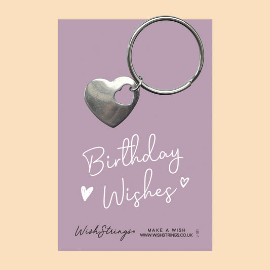 BIRTHDAY WISHES - HEART KEYRING - J181