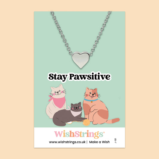 Stay Pawsitive - Heart Necklace - J181