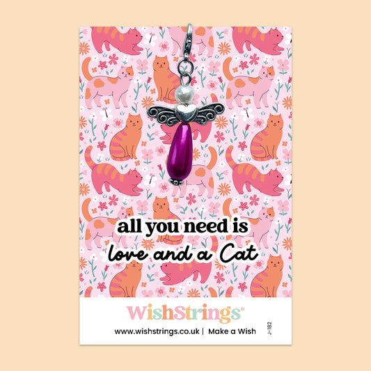 All You Need is Love and a Cat - Wish Angels, Clip on Keepsake | J182