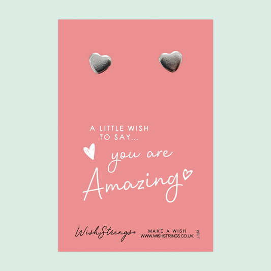 YOU ARE AMAZING - Heart Stud Earrings | J184