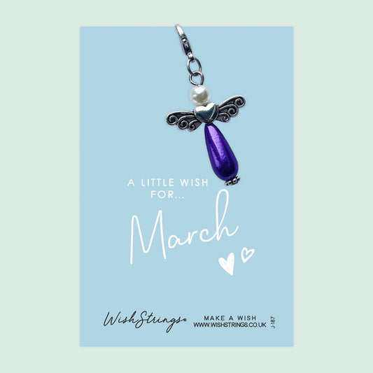 MARCH - Wish Angels, Clip on Keepsake | J187