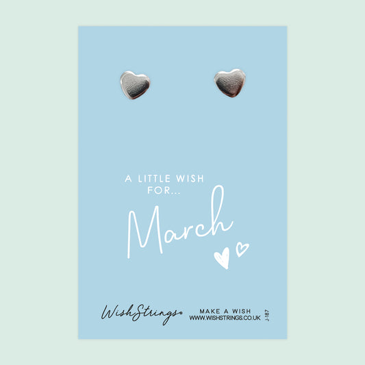 MARCH - Heart Stud Earrings | J187