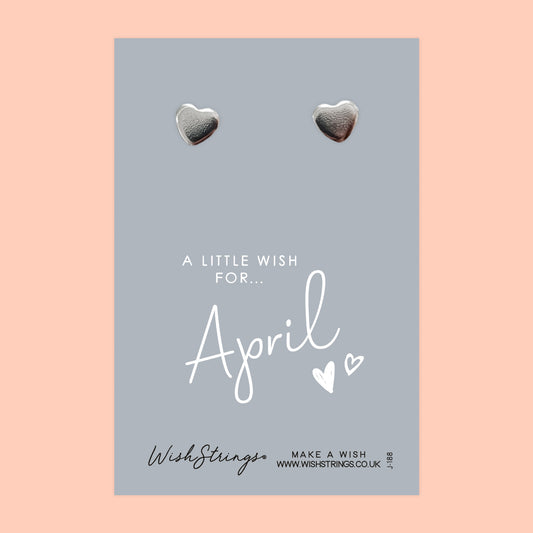 APRIL - Heart Stud Earrings | J188