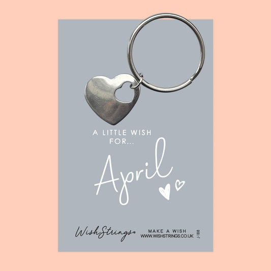 APRIL - HEART KEYRING - J188