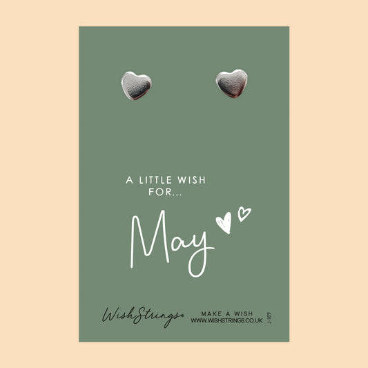 MAY - Heart Stud Earrings | J189
