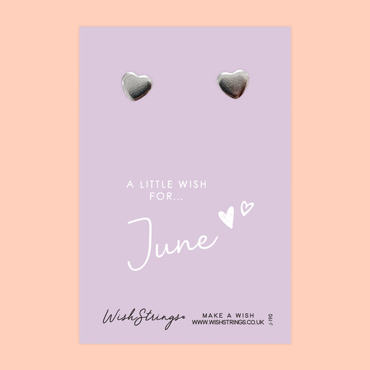 JUNE - Heart Stud Earrings | J190