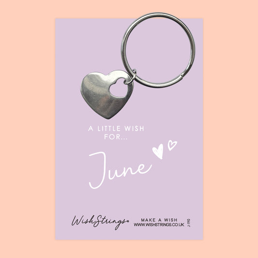 JUNE - Heart Keyring - J190