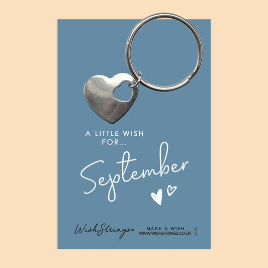 SEPTEMBER - Heart Keyring - J193